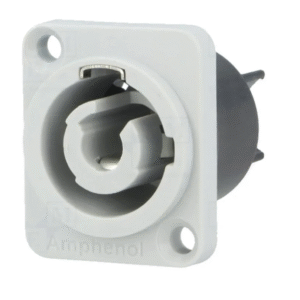 [HP-3-MDGW] CONECTOR CHASIS, 3 POLOS, CARCASA TERMOPLASTICA GRIS, SALIDA DE ENERGIA (POWER OUT) SIN DIVISOR DE O
