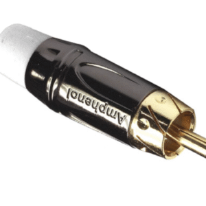 [ACPL-CWH] PLUG RCA NEGRO CROMADO/BLANCO CONTACTOS ENCHAPADO EN ORO